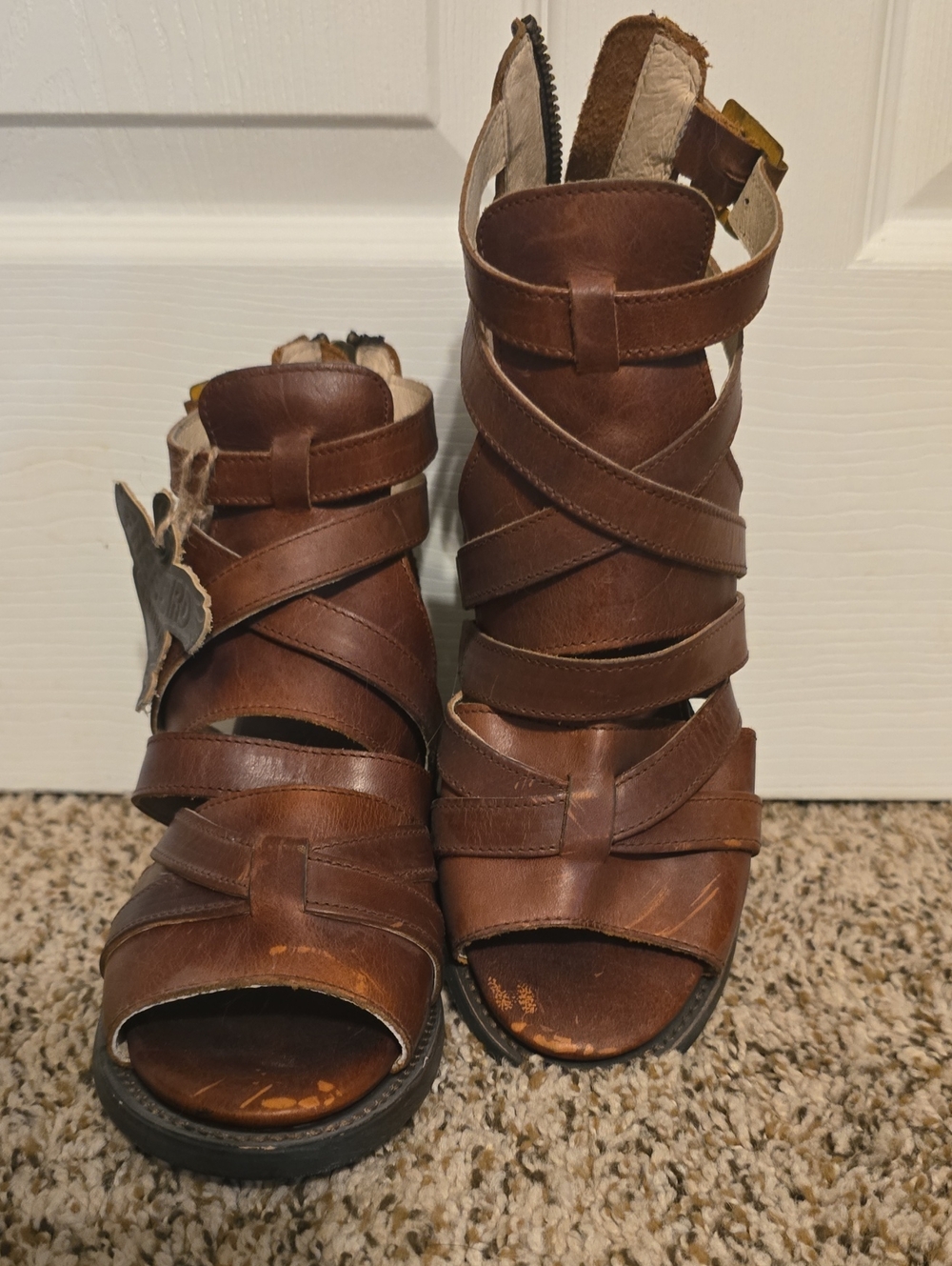 Freebird by Steven Brown Strappy Leather High Heel Sandals
